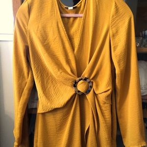 Topshop Mini Dress With Tortoise Ring